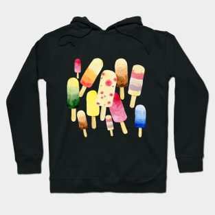 Ice Cream Colorful Watercolor Pattern Hoodie